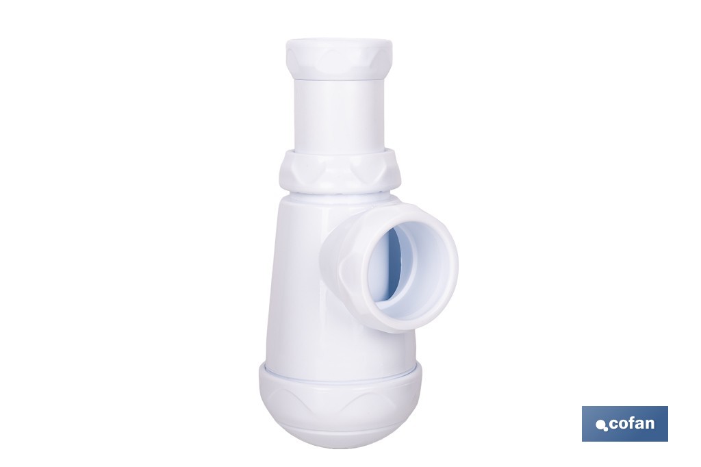 Sifón de botella corto extensible | Salida ajustable de Ø32-40 mm | Adecuado para lavabo | Disponible con diferentes tamaños de racor - Cofan