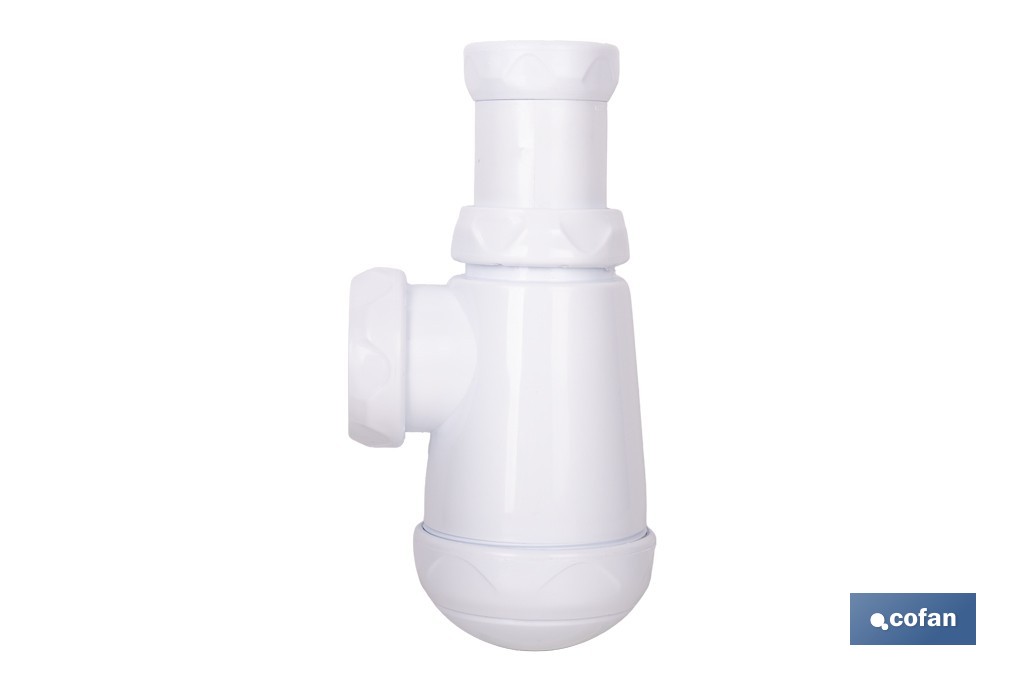 Sifón de botella corto extensible | Salida ajustable de Ø32-40 mm | Adecuado para lavabo | Disponible con diferentes tamaños de racor - Cofan