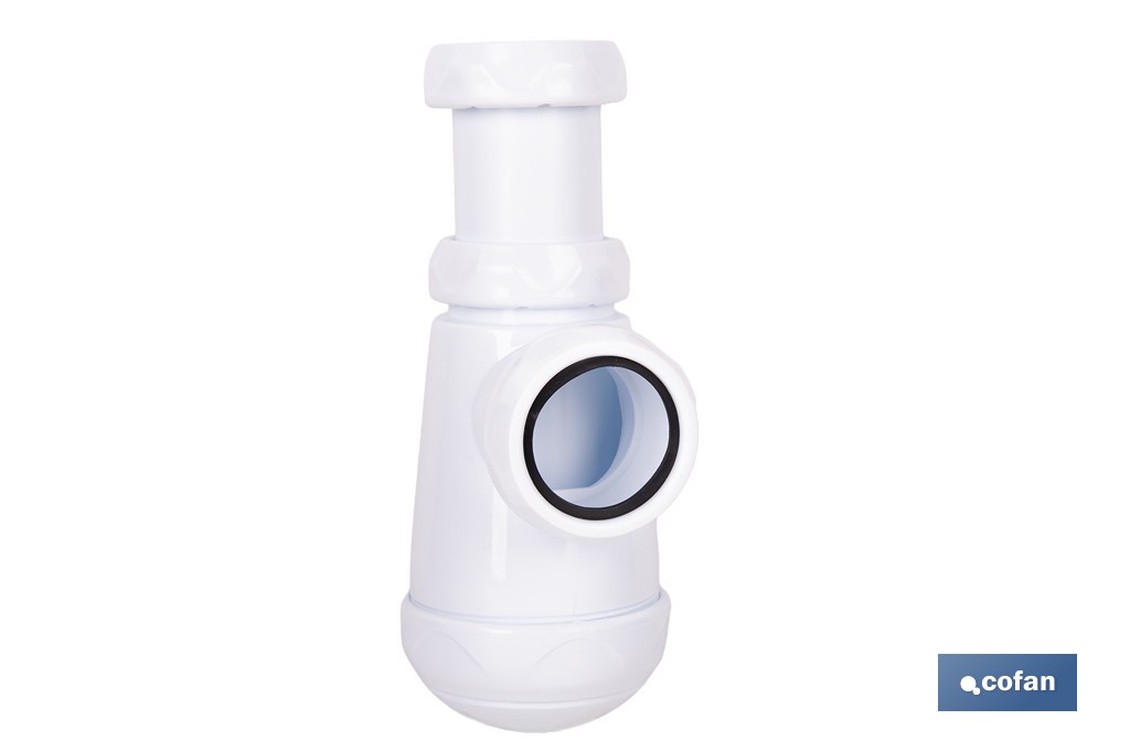 Sifón de botella corto extensible | Salida ajustable de Ø32-40 mm | Adecuado para lavabo | Disponible con diferentes tamaños de racor - Cofan