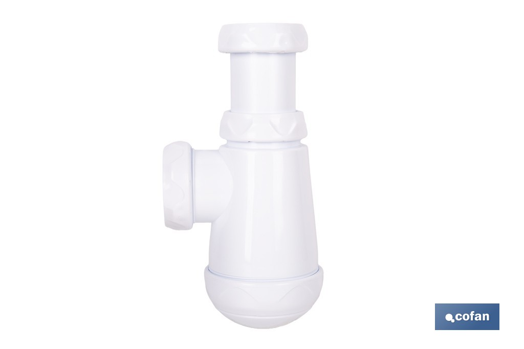 Sifón de botella corto extensible | Salida ajustable de Ø32-40 mm | Adecuado para lavabo | Disponible con diferentes tamaños de racor - Cofan
