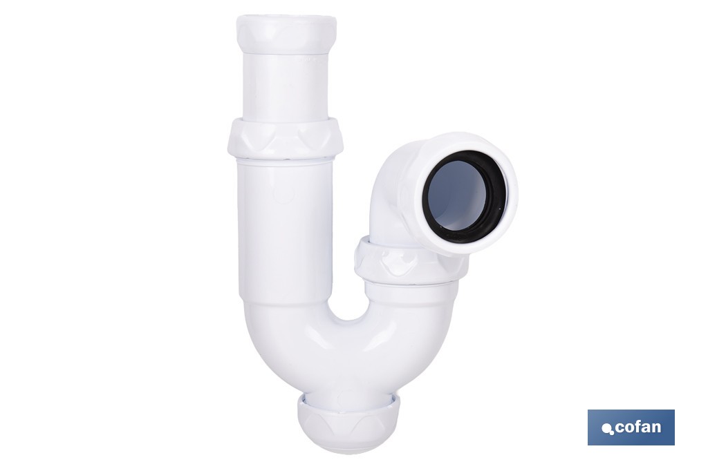 Sifón curvo extensible | Salida ajustable de Ø32-40 mm y racor de 1 1/4" | Flexible y resistente para lavabo - Cofan
