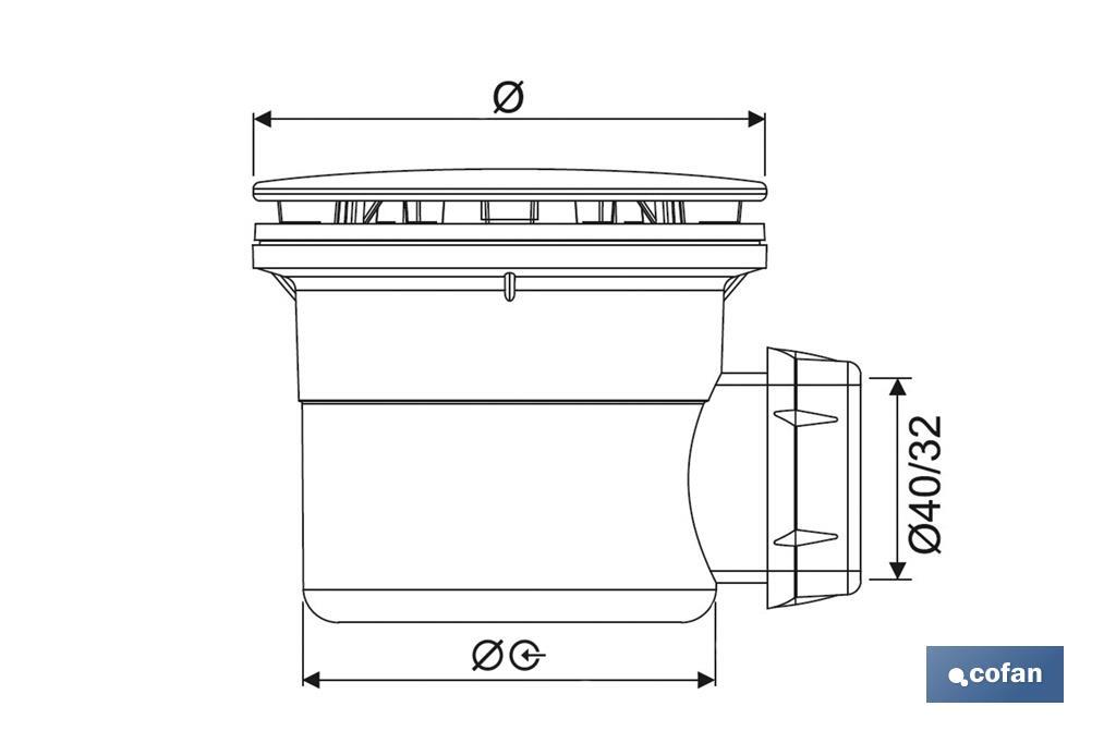 Valve Siphonique pour Receveur de Douche | Dimensions : Ø60 ou Ø90 | Sortie de Ø40 mm | Joint Conique Réducteur de Ø32 mm - Cofan