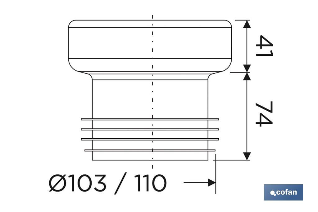 Manchon de Raccordement Droit pour WC | Fabriqué en EVA | Sortie de Ø110 mm | Garantit une Parfaite Durabilité - Cofan