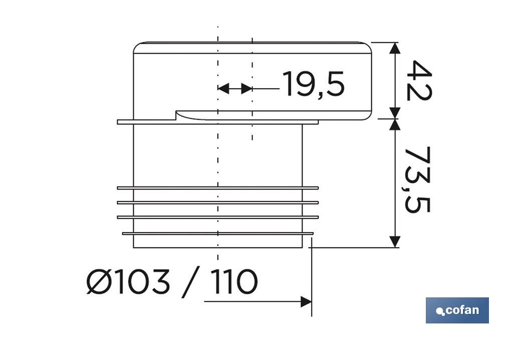 Toilet Pan Connector | Offset Connector for Toilet | Ø110mm Outlet | EVA - Cofan