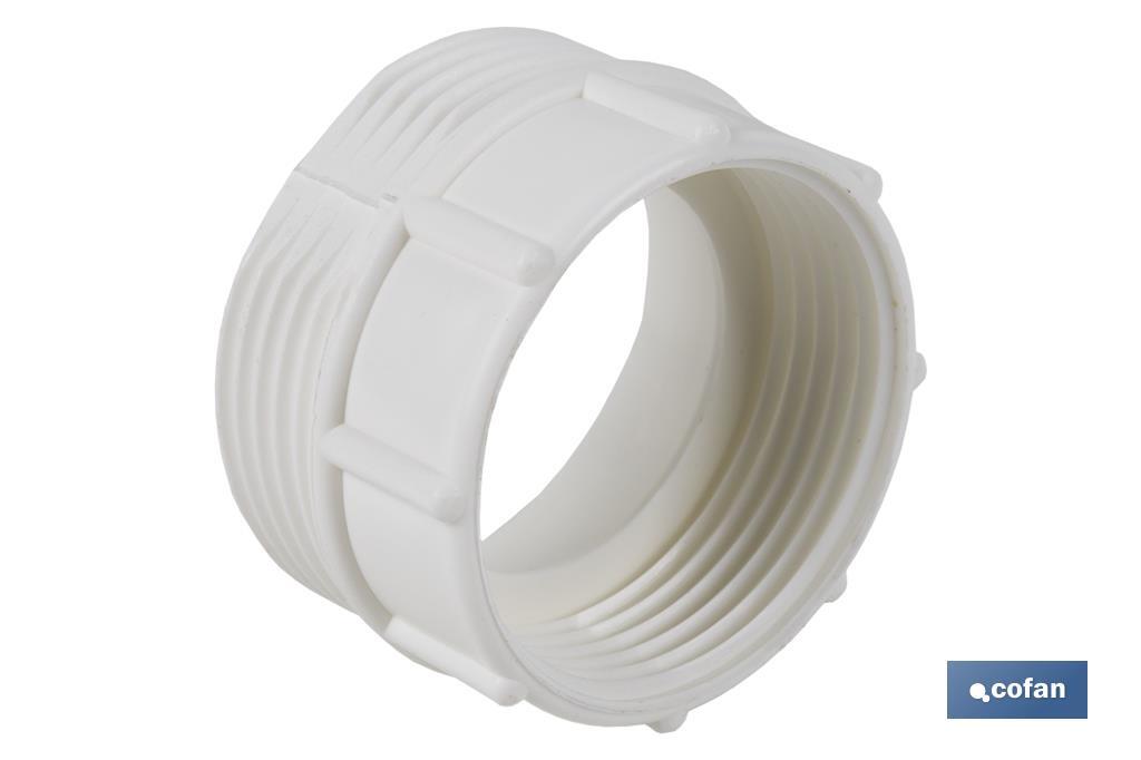 Adaptador Convertidor 1" 1/2 macho - 1" 1/4 hembra | Para aplicar a tubo flexible | Accesorio de Fontanería - Cofan