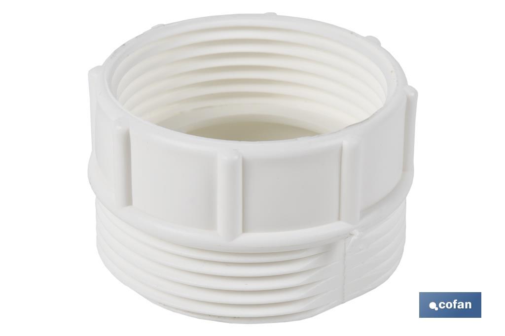 Waste Adaptor with 1" 1/2 male - 1" 1/4 female threads | For Flexible Waste Pipe | Plumbing accessory - Cofan