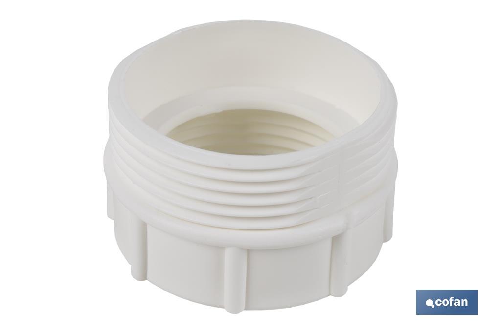 Adaptador Convertidor 1" 1/2 macho - 1" 1/4 hembra | Para aplicar a tubo flexible | Accesorio de Fontanería - Cofan