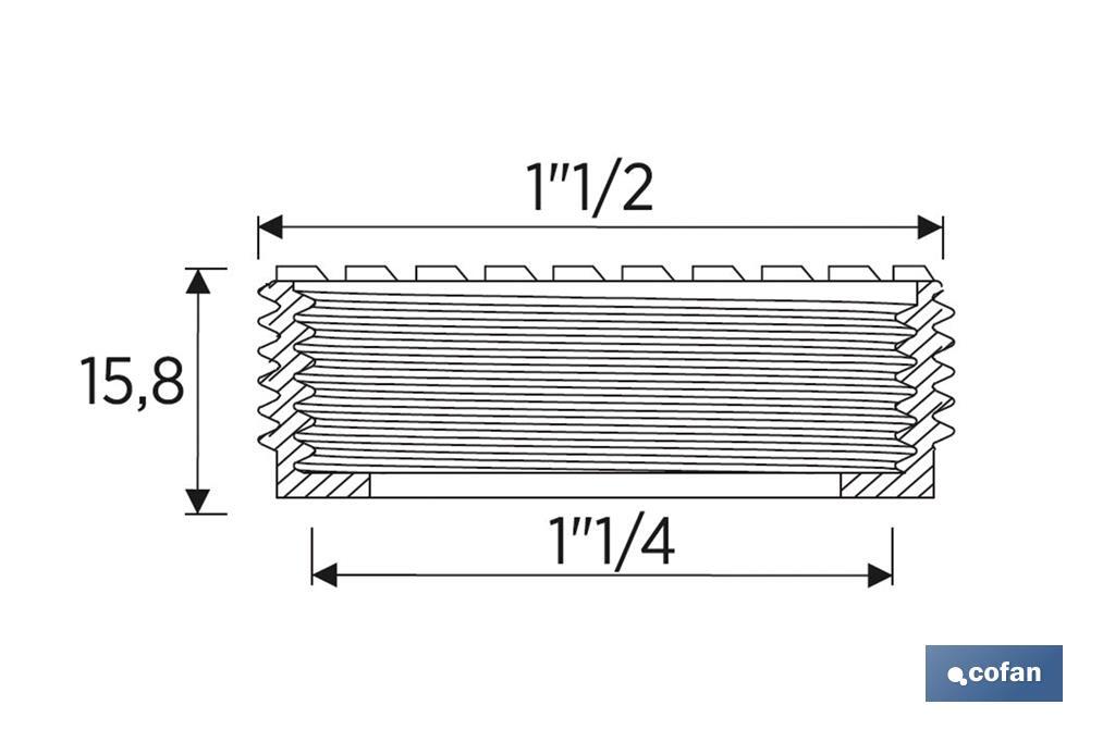 Réducteur 1" 1/2 mâle - 1" 1/4 femelle | Pour appliquer au tube flexible | Accessoire de Plomberie - Cofan