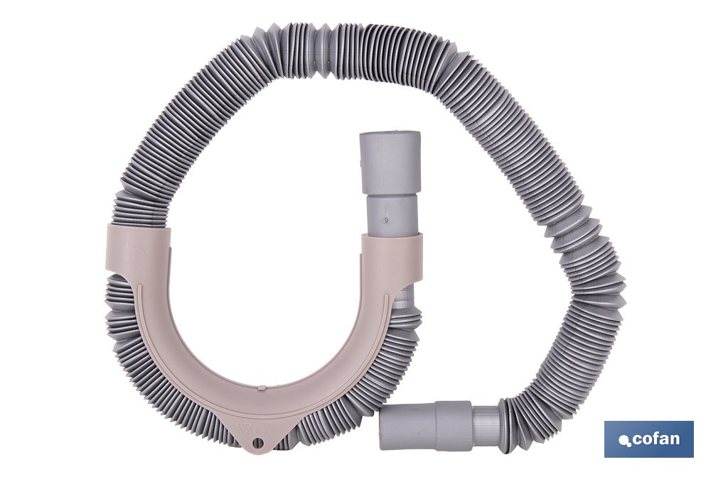 Manguera de desagüe para lavadora | Flexible corrugada con 0,8 a 2 metros y Ø24 mm - Cofan