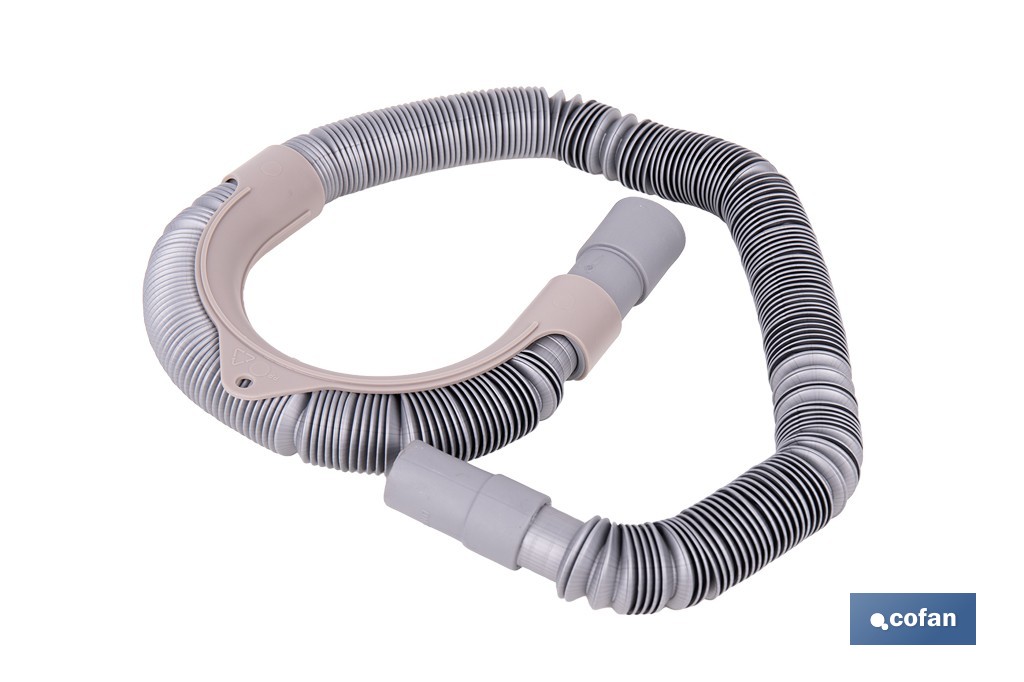Manguera de desagüe para lavadora | Flexible corrugada con 0,8 a 2 metros y Ø24 mm - Cofan