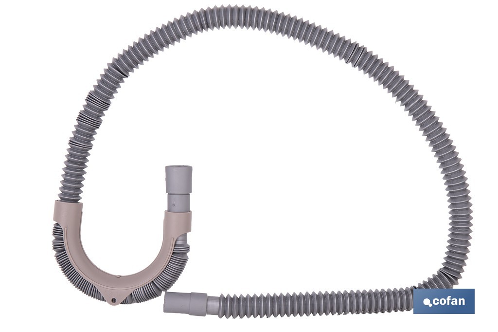 Manguera de desagüe para lavadora | Flexible corrugada con 0,8 a 2 metros y Ø24 mm - Cofan