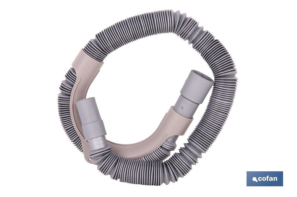 Manguera de desagüe para lavadora | Flexible corrugada con 0,8 a 2 metros y Ø24 mm - Cofan