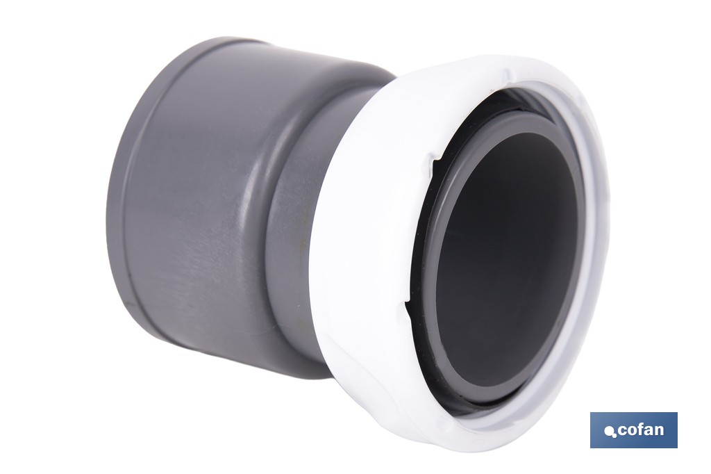 Enlace mixto 1 1/2" x 40 mm | Conector rosca a tubo liso con tuerca | Conector para sifón y tuberías de Ø40 mm - Cofan
