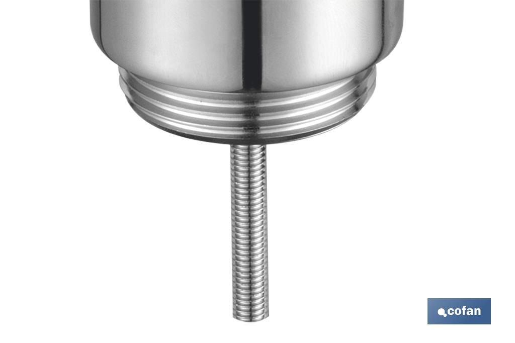 Válvula Click-Clack | Fabricada en Latón Cromado | Rosca 1" 1/4 | Incluye Tapón Grande de Ø63 mm - Cofan
