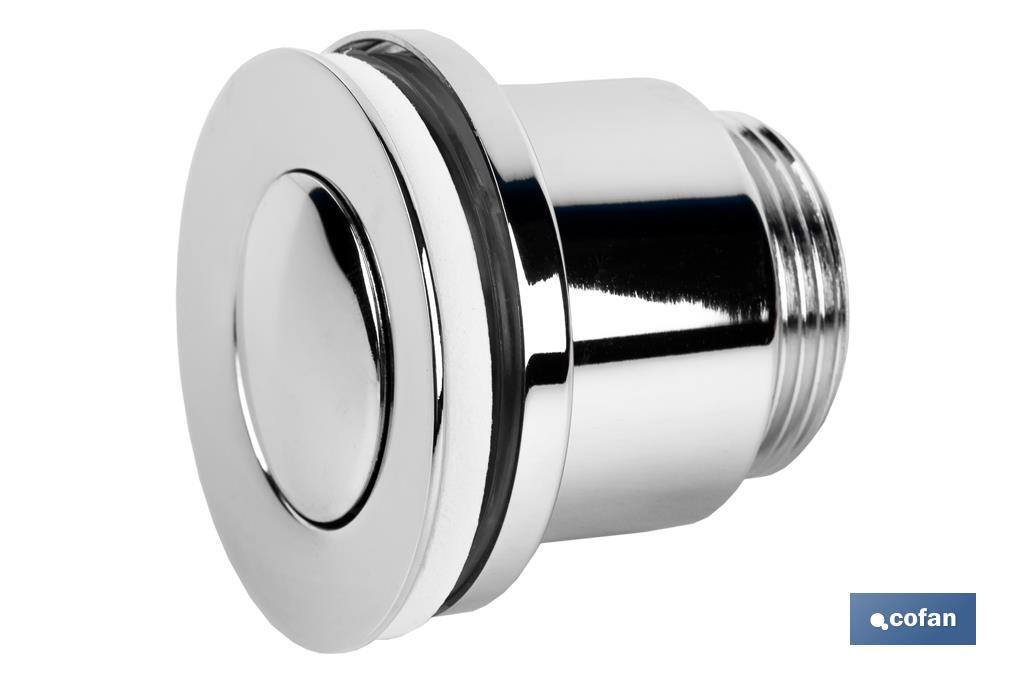 Click-Clack Valve | Chromed-Plated Brass | 1" 1/4 Thread | Ø37mm Small Plug Included - Cofan