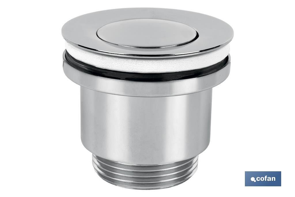 Click-Clack Valve | Chromed-Plated Brass | 1" 1/4 Thread | Ø37mm Small Plug Included - Cofan