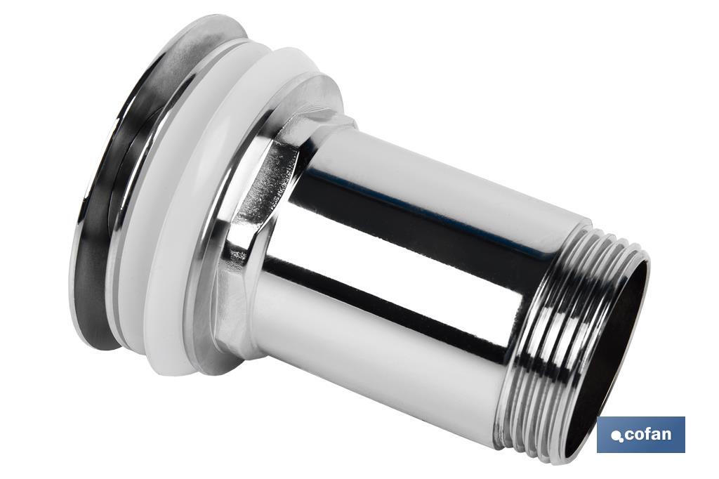 Large Click-Clack Valve | Chromed-Plated Brass | 1" 1/4 Thread | Ø63mm Big Chromed Plug Included - Cofan