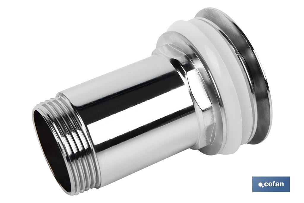 Large Click-Clack Valve | Chromed-Plated Brass | 1" 1/4 Thread | Ø63mm Big Chromed Plug Included - Cofan