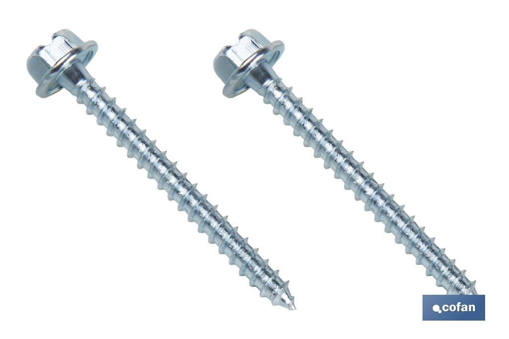 Set of Screws | Toilet Fixing Screws | Horizontal | Set of Bracket, Two Screws, Cups and A Wall Plug - Cofan