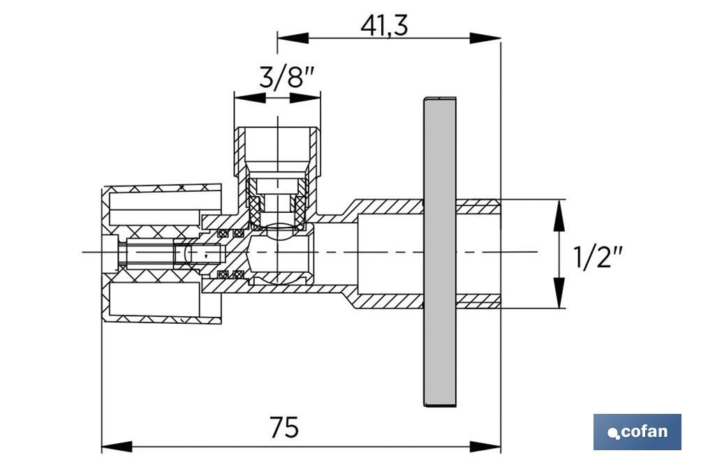 Ensemble de 2 Valves d'Équerre | Fabriqué en Laiton CW617N | Fermeture et Ouverture 1/4 de Tour - Cofan