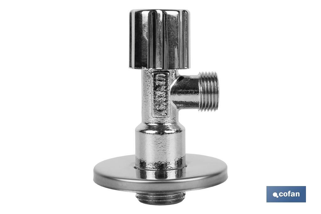 Valve d'Équerre | Modèle Piston | Dimensions : 1/2" x 3/8" | Fabriquée en Laiton CV617N - Cofan