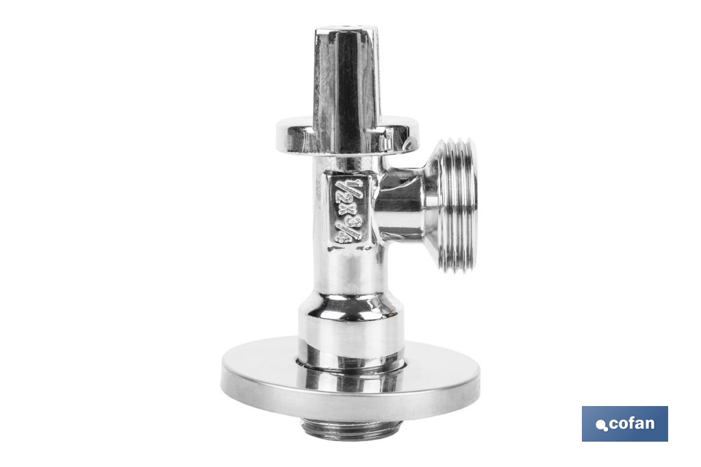 Válvula de Esquadria para máquina de lavar| Medidas: 1/2" x 3/4" | Fabricada em Latão CV617N | Fecho e Abertura 1/4 de Volta - Cofan