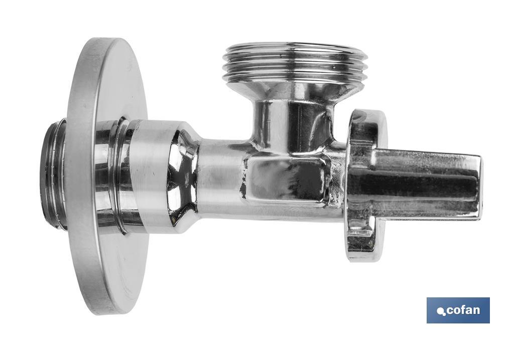 Angle Valve for Washing Machine | Size: 1/2" x 3/4" | Brass CV617N | 1/4 Turn Angle Valve - Cofan