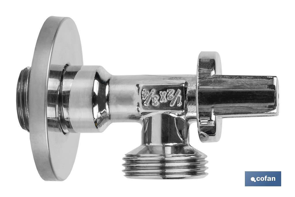 Angle Valve for Washing Machine | Size: 1/2" x 3/4" | Brass CV617N | 1/4 Turn Angle Valve - Cofan