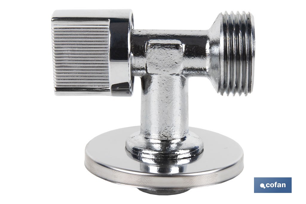 Válvula de Esquadria para máquina de lavar| Medidas: 1/2" x 3/4" | Fabricada em Latão CV617N | Fecho e Abertura 1/4 de Volta - Cofan