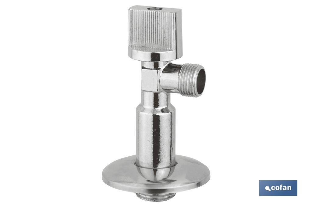 Ensemble de 2 Valves d'Équerre | Dimensions : 1/2" x 3/8" | Fermeture et Ouverture 1/4 de Tour | Fabriqué en Laiton CW617N - Cofan