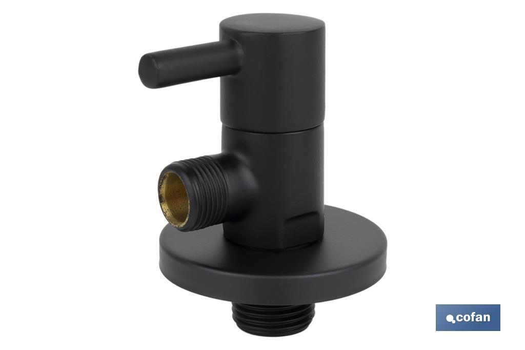 Angle valve | Lux Negra Model | 1/4 turn handle | PN16 | Black | Available in two sizes - Cofan