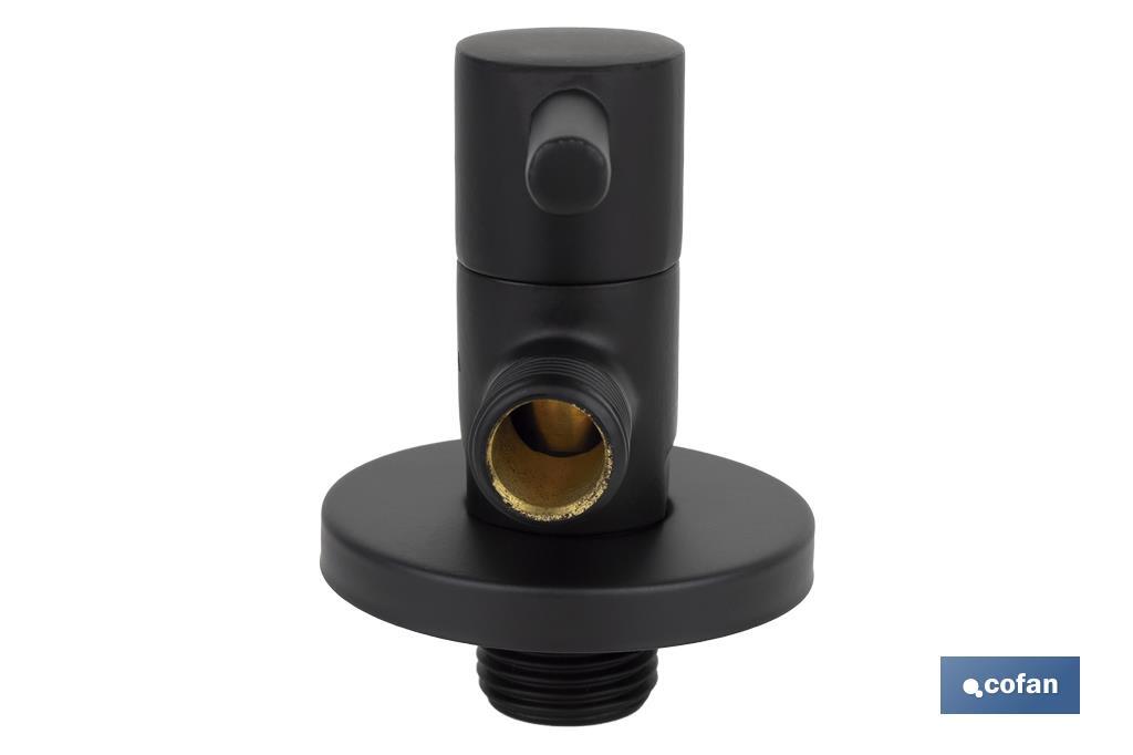 Angle valve | Lux Negra Model | 1/4 turn handle | PN16 | Black | Available in two sizes - Cofan