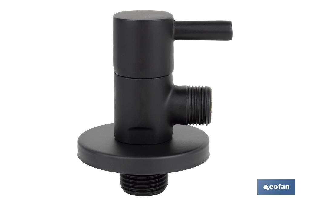 Angle valve | Lux Negra Model | 1/4 turn handle | PN16 | Black | Available in two sizes - Cofan