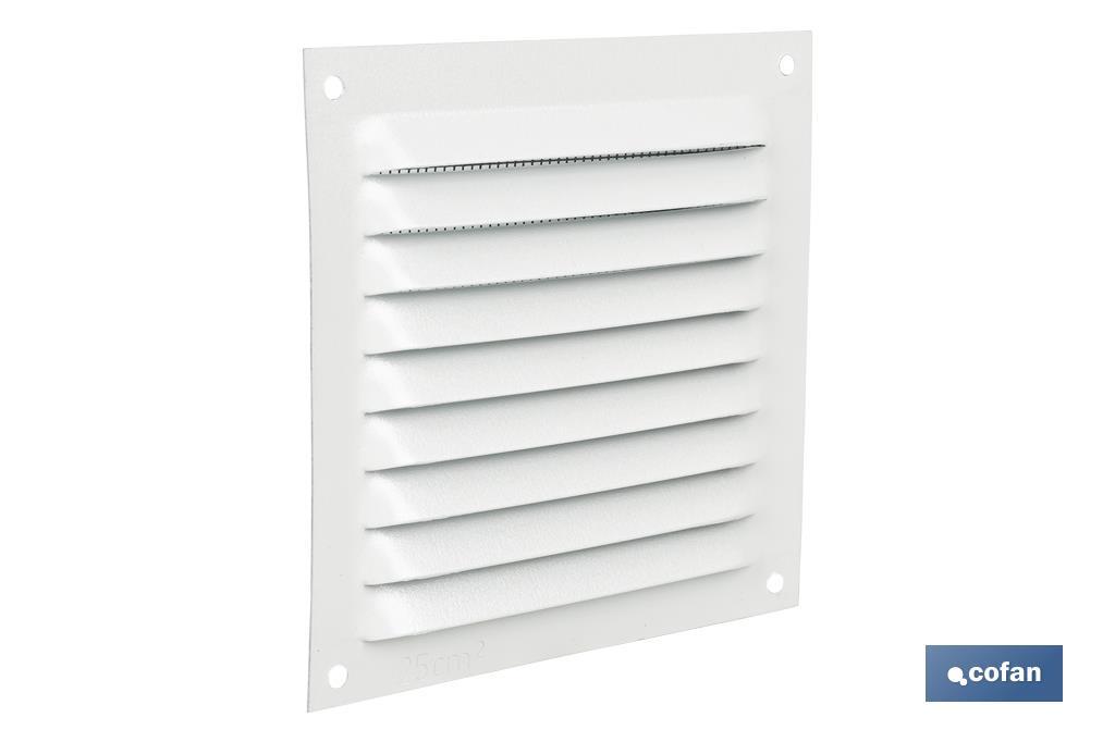 Ventilation grille with mosquito net | White aluminium | Available in various sizes - Cofan