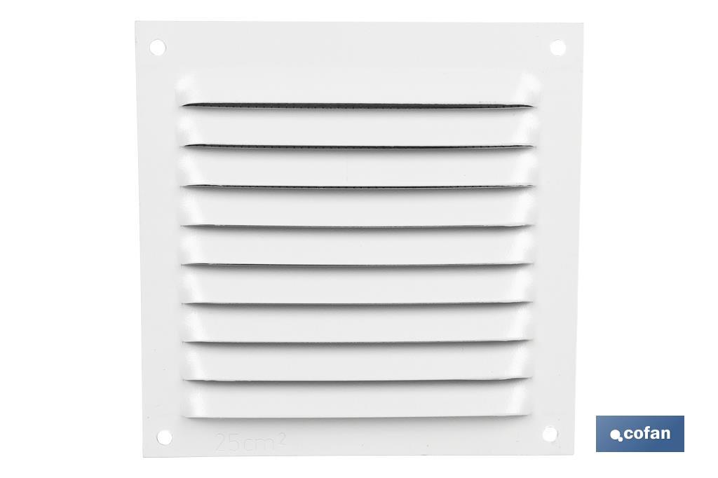 Grille de Ventilation avec Moustiquaire | Fabriquée en Aluminium Blanc | Plusieurs Dimensions - Cofan