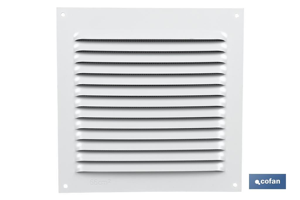 Ventilation grille with mosquito net | White aluminium | Available in various sizes - Cofan