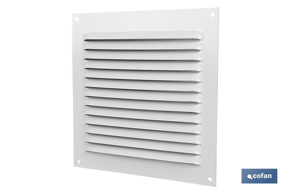 Ventilation grille with mosquito net | White aluminium | Available in various sizes - Cofan