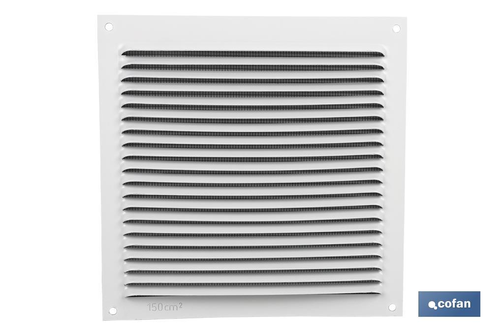 Grille de Ventilation avec Moustiquaire | Fabriquée en Aluminium Blanc | Plusieurs Dimensions - Cofan