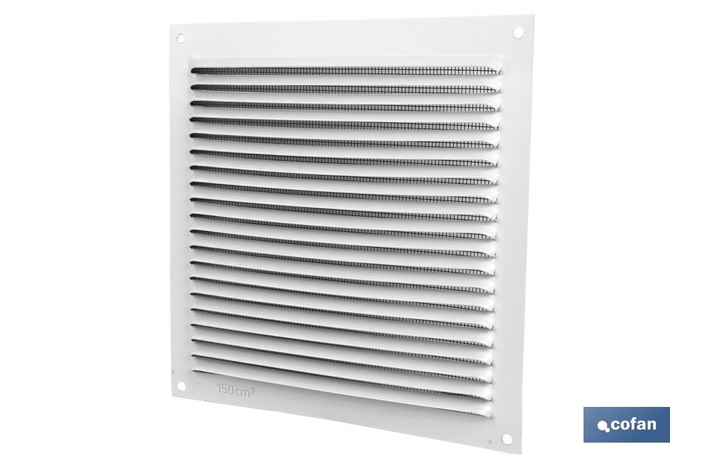 Ventilation grille with mosquito net | White aluminium | Available in various sizes - Cofan