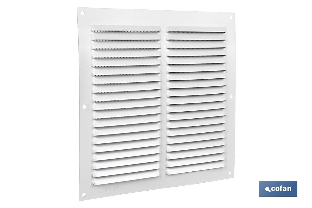 Ventilation grille with mosquito net | White aluminium | Available in various sizes - Cofan