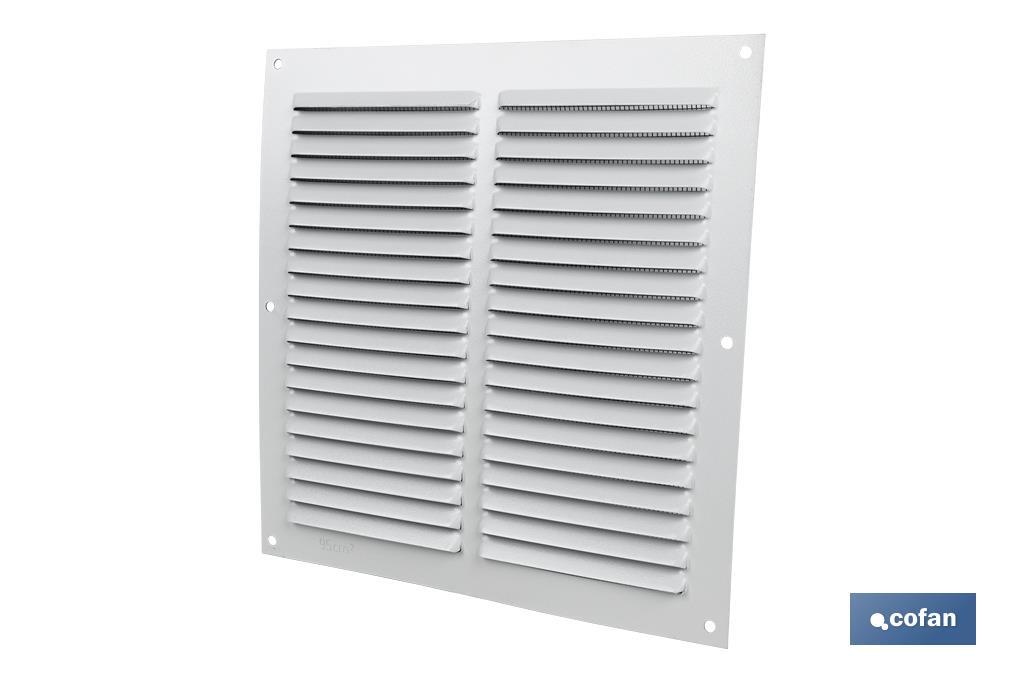 Ventilation grille with mosquito net | White aluminium | Available in various sizes - Cofan