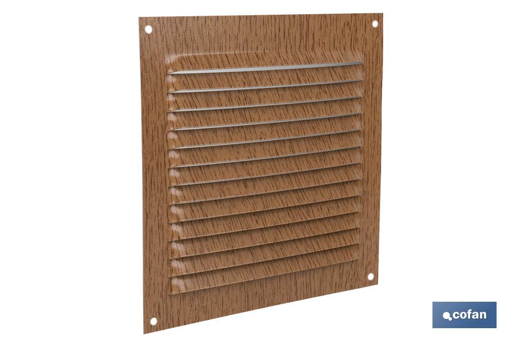 Grille de Ventilation | Fabriquée en Aluminium Couleur Bois | Avec ou Sans Moustiquaire - Cofan