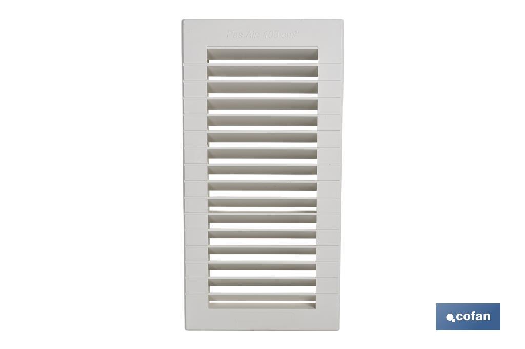 Flush mounting ventilation grille | ABS | Size: 13.3 x 26cm - Cofan