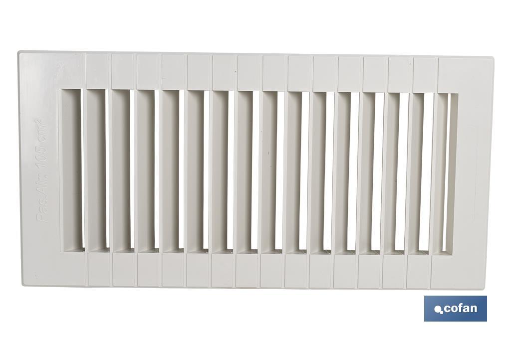 Flush mounting ventilation grille | ABS | Size: 13.3 x 26cm - Cofan