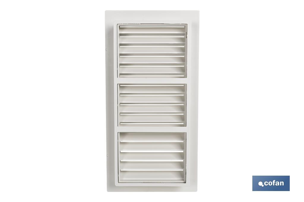 Flush mounting ventilation grille | ABS | Size: 13.3 x 26cm - Cofan