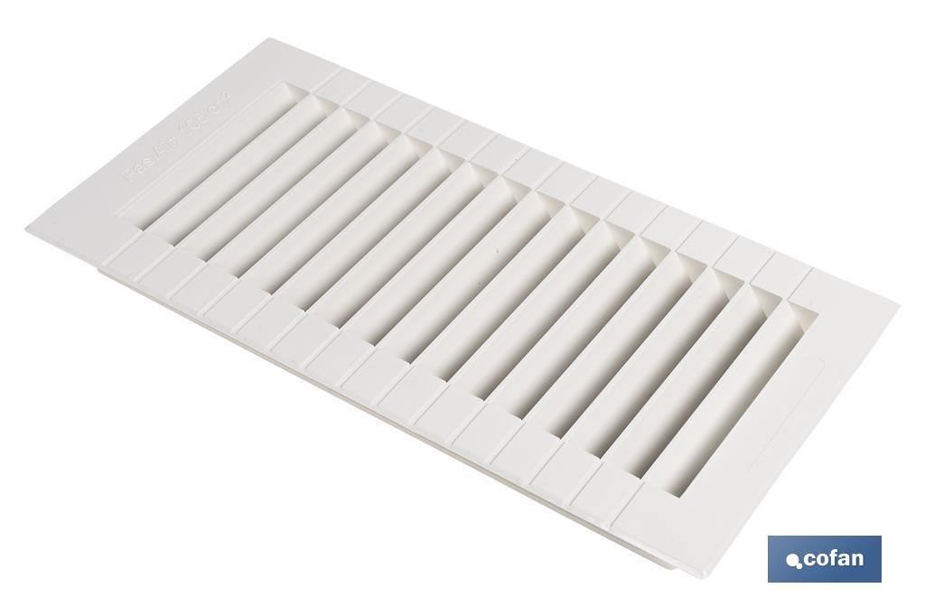 Flush mounting ventilation grille | ABS | Size: 13.3 x 26cm - Cofan