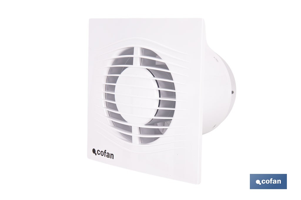 Extractor de aire axial silencioso | Con panel frontal fino y antirretorno | Protección IP45 | Disponible en diferentes diámetros - Cofan