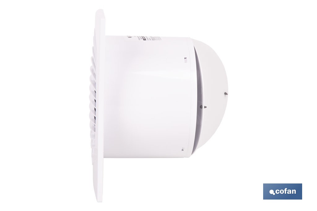 Extractor de aire axial silencioso | Con panel frontal fino y antirretorno | Protección IP45 | Disponible en diferentes diámetros - Cofan