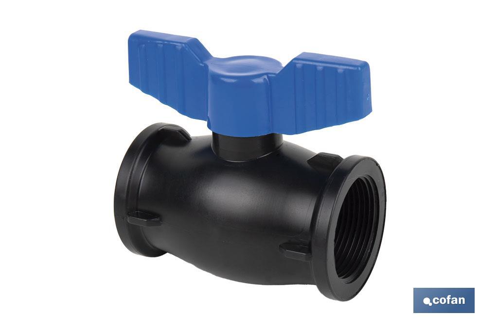 Vanne à boisseau sphérique avec filetage F-F PP PN16 | Plusieurs dimensions - Cofan