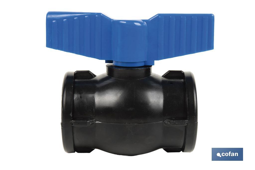 Vanne à boisseau sphérique avec filetage F-F PP PN16 | Plusieurs dimensions - Cofan